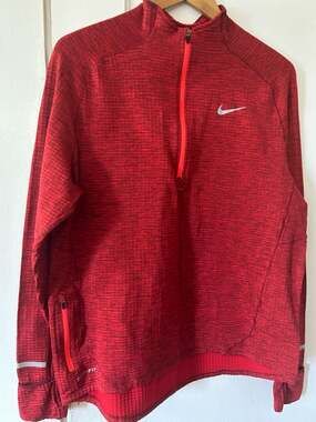 Nike Dri-FIT Half-Zip Running Top Red Size Large